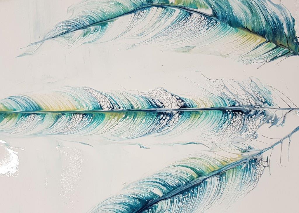 feathers - fluid art