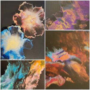 fluid art on black background